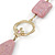 Dusty Pink Faceted Stone Pendant with Gold Plated Chain - 56cm L/ 6cm Ext - view 7