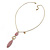 Dusty Pink Faceted Stone Pendant with Gold Plated Chain - 56cm L/ 6cm Ext - view 8