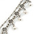 Vintage Inspired Black Enamel Floral Pendant with Pewter Tone Chain Necklace - 40cm L/ 8cm Ext - view 4