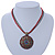 Vintage Inspired Red Crystal Filigree Medallion Pendant With Multi Chains - 34cm L/ 5cm Ext - view 7