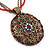 Vintage Inspired Red Crystal Filigree Medallion Pendant With Multi Chains - 34cm L/ 5cm Ext - view 3