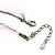 Vintage Inspired Pink/ Cream Enamel Floral Oval Pendant with Chain And Organza Cord In Pewter Tone - 40cm L/ 5cm Ext - view 5