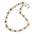 White Ceramic Bead, Beige Shell Chips Necklace In Silver Tone - 44cm L/ 4cm Ext - view 2