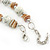 White Ceramic Bead, Beige Shell Chips Necklace In Silver Tone - 44cm L/ 4cm Ext - view 7