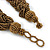 Wide Chunky Golden Bronze Glass Bead Plaited Necklace - 53cm L - view 3