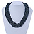 Wide Chunky Hematite Glass Bead Plaited Necklace - 44cm L - view 3