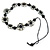 Black/ White Bone, Wood Bead Cotton Cord Necklace - 70cm L - view 6