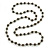 12mm Long Metallic Grey Glass Ball Necklace - 124cm Length