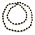 12mm Long Metallic Grey Glass Ball Necklace - 124cm Length - view 6