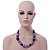 Lilac/ Purple Wood Bead Cotton Cord Necklace - 70cm L (Adjustable) - view 8