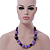 Lilac/ Purple Wood Bead Cotton Cord Necklace - 70cm L (Adjustable) - view 3