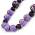 Lilac/ Purple Wood Bead Cotton Cord Necklace - 70cm L (Adjustable) - view 4