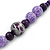 Lilac/ Purple Wood Bead Cotton Cord Necklace - 70cm L (Adjustable) - view 5