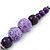 Lilac/ Purple Wood Bead Cotton Cord Necklace - 70cm L (Adjustable) - view 9
