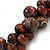 Dark Brown Cluster Wood Bead Black Cotton Cord Necklace - 70cm L - view 5