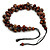 Dark Brown Cluster Wood Bead Black Cotton Cord Necklace - 70cm L - view 7