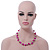 13mm Deep Pink, Silver Mirror Bead Wire Necklace In Silver Tone - 50cm L/ 4cm Ext - view 4