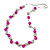 13mm Deep Pink, Silver Mirror Bead Wire Necklace In Silver Tone - 50cm L/ 4cm Ext