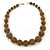 Chunky Bronze Glass Bead Ball Necklace with Silver Tone Clasp - 47cm L - view 6
