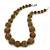 Chunky Bronze Glass Bead Ball Necklace with Silver Tone Clasp - 47cm L