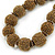 Chunky Bronze Glass Bead Ball Necklace with Silver Tone Clasp - 47cm L - view 3