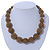 Chunky Bronze Glass Bead Ball Necklace with Silver Tone Clasp - 47cm L - view 2