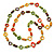 Long Multicoloured Wood Bead & Bone Ring Necklace - 108cm L - view 6