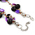 Black Ceramic, Magenta Shell Cluster Bead Necklace In Silver Tone - 46cm L/ 4cm Ext - view 5