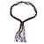 Purple, Black, Pink, Cappuccino Glass Bead Tassel Necklace - 60cm L/ 15cm L (Tassel) - view 4
