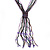 Purple, Black, Pink, Cappuccino Glass Bead Tassel Necklace - 60cm L/ 15cm L (Tassel) - view 2