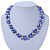 Lilac & Silver Tone Acrylic Bead Cluster Choker Necklace - 38cm L/ 5cm Ext