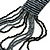Black, Grey Glass Bead Tassel Necklace - 64cm L/ Tassel - 15cm L - view 5