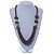 Chunky Metallic Grey Glass Bead Necklace - 70cm L - view 2