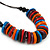 Multicoloured Bone Button Bead Cotton Cord Necklace - 64cm L (Adjustable) - view 4