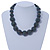 Chunky Graduated Hematite Coloured Glass Bead Necklace - 44cm L - view 2