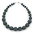 Chunky Graduated Hematite Coloured Glass Bead Necklace - 44cm L - view 4