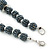 Chunky Graduated Hematite Coloured Glass Bead Necklace - 44cm L - view 7