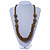 Chunky Bronze Gold Coloured Glass Bead Necklace - 70cm L - view 2