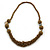 Chunky Bronze Gold Coloured Glass Bead Necklace - 70cm L - view 7