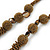 Chunky Bronze Gold Coloured Glass Bead Necklace - 70cm L - view 6