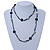 Hematite/ Black Glass Bead, White Shell Nugget Long Necklace - 100cm L - view 2