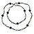 Hematite/ Black Glass Bead, White Shell Nugget Long Necklace - 100cm L - view 6