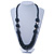 Chunky Hematite Coloured Glass Bead Necklace - 70cm L - view 2