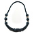 Chunky Hematite Coloured Glass Bead Necklace - 70cm L - view 7