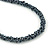 Chunky Hematite Coloured Glass Bead Necklace - 70cm L - view 6