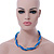 Turquoise Blue Ceramic And Silver Metal Bead Multistrand Twisted Necklace In Silver Tone - 44cm L/ 2cm Ext - view 3