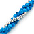 Turquoise Blue Ceramic And Silver Metal Bead Multistrand Twisted Necklace In Silver Tone - 44cm L/ 2cm Ext - view 6