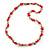 Light Coral, Antique White Shell Nugget Bead Necklace - 72cm L