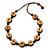 Brown Button Shape Wood Bead Cotton Cord Necklace - 70cm L (Adjustable) - view 2
