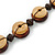 Brown Button Shape Wood Bead Cotton Cord Necklace - 70cm L (Adjustable) - view 3